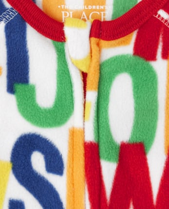 Baby And Toddler ABC Fleece One Piece Pajamas