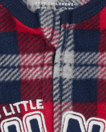 Baby And Toddler Boys Plaid Fleece One Piece Pajamas