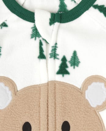 Baby And Toddler Boys Bear Fleece One Piece Pajamas