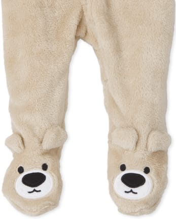 Pijama de una pieza de polar con oso para bebés y niños pequeños