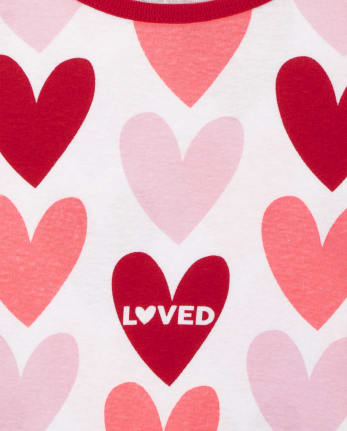Girls Valentine's Day Snug Fit Cotton Pajamas