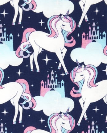 Girls Unicorn Peace Snug Fit Cotton Pajamas 2-Pack