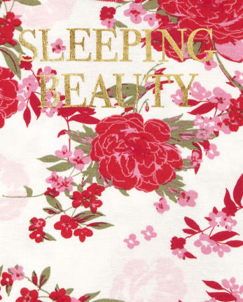 Pijamas de algodón ajustados con belleza floral de mamá y yo para bebés y niñas pequeñas