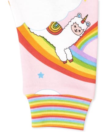 Baby And Toddler Girls Rainbow Panda Snug Fit Cotton Pajamas