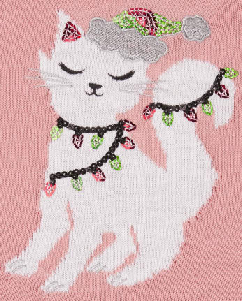 Conjunto de 2 piezas de gato navideño para niñas pequeñas