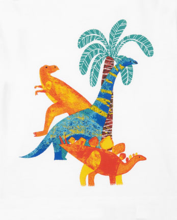 Paquete de 3 tops de dinosaurio para niños pequeños