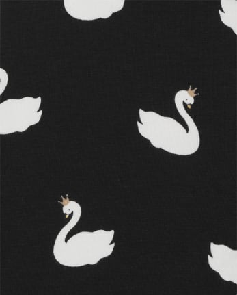 Black Swan Print Pattern Women Leggings