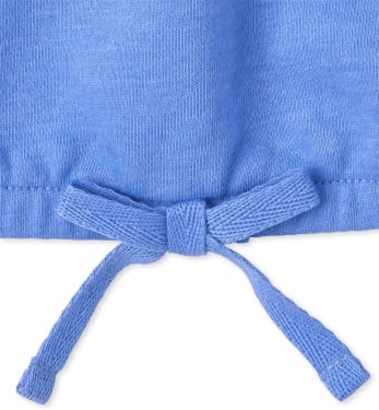 Top de polar con lazo en la parte delantera para niñas con diseño de arcoíris