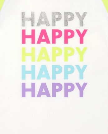 Haut raglan arc-en-ciel pour fille