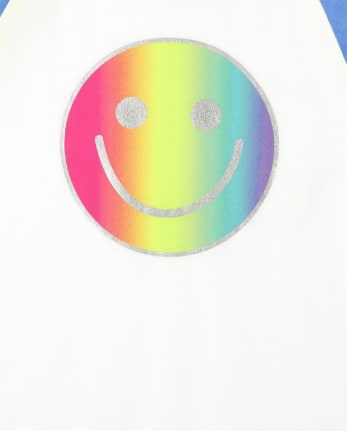 Girls Rainbow Raglan Top