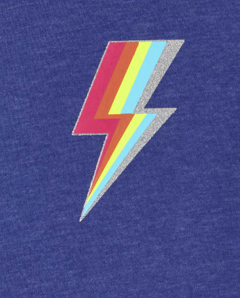 Girls Active Long Sleeve Rainbow Lightning Graphic Fleece Hoodie | The ...