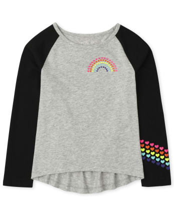 Girls Rainbow Raglan Top
