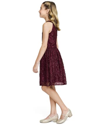 Vestido Niña Encaje Cuello Alto