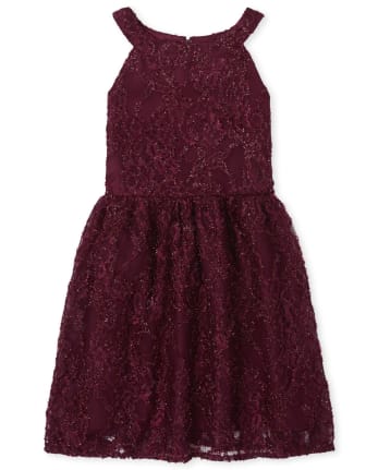 Vestido Niña Encaje Cuello Alto
