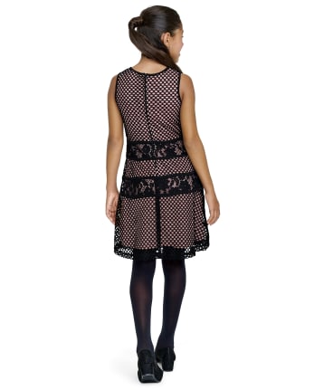 Robe droite en dentelle pour fille