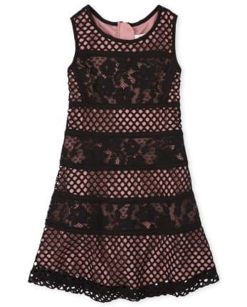 Robe droite en dentelle pour fille