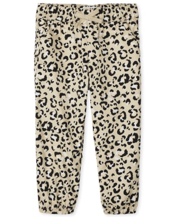 Girls Leopard Pull On Jogger Pants