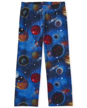 Pantalones de pijama de forro polar espacial para niños