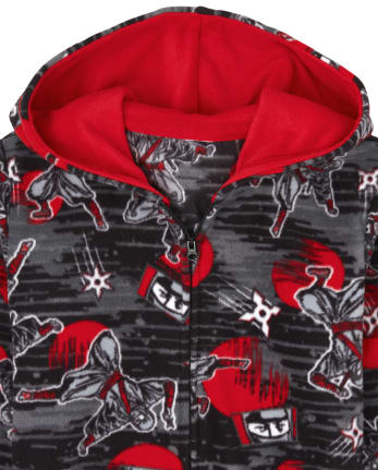Boys Ninja Fleece One Piece Pajamas