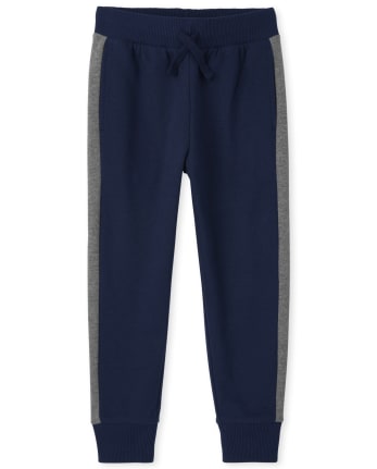 Pantalones jogger de vellón con rayas laterales para niños