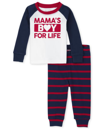 Baby And Toddler Boys Mama's Boy Snug Fit Cotton Pajamas