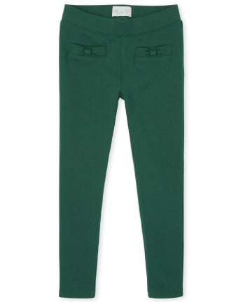 Girls Bow Ponte Knit Pull On Jeggings