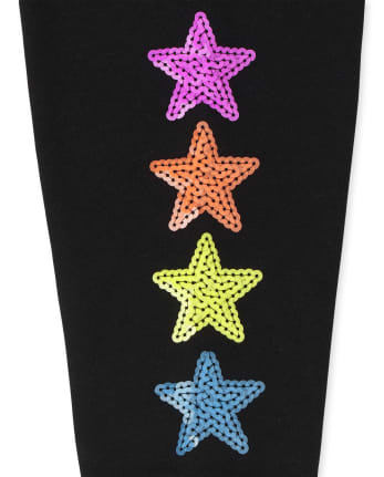 Girls Sequin Star Fleece Jogger Pants