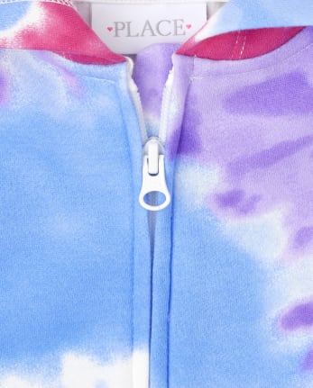 Sweat à capuche zippé en molleton pour fille