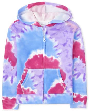 Sweat à capuche zippé en molleton pour fille