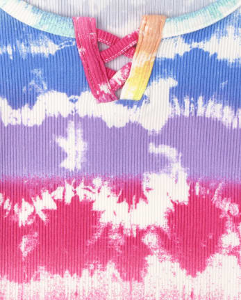 Haut côtelé tie-dye pour fille