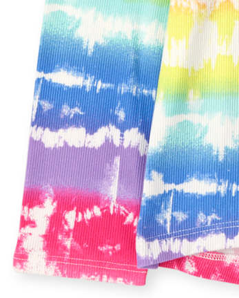 Girls Tie Dye Ribbed Top