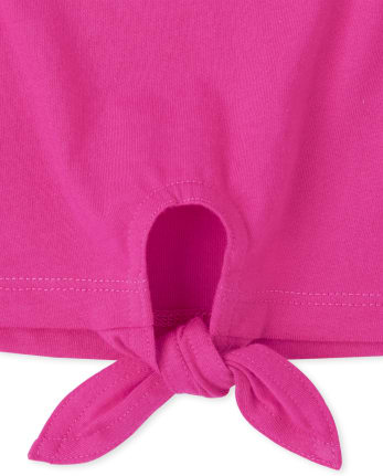 Girls Flip Sequin Tie Front Top