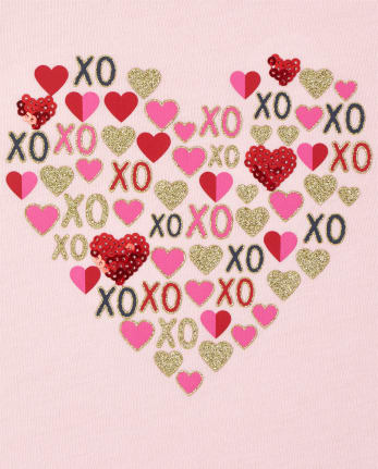 Top de corazón de lentejuelas para niñas
