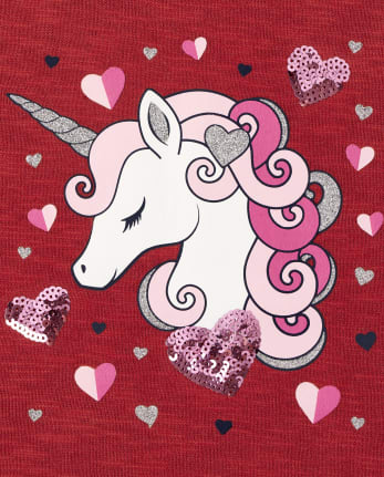 Girls Sequin Unicorn Lightweight Sweater Top