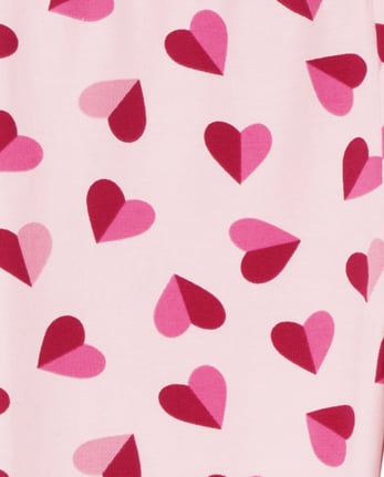 Girls Valentine's Day Heart Print Knit Leggings