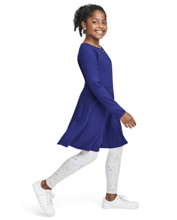 Robe patineuse découpée pour filles