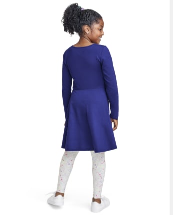 Robe patineuse découpée pour filles