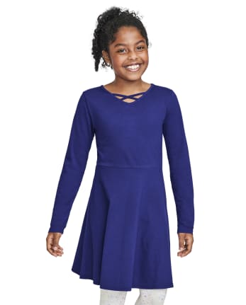 Robe patineuse découpée pour filles