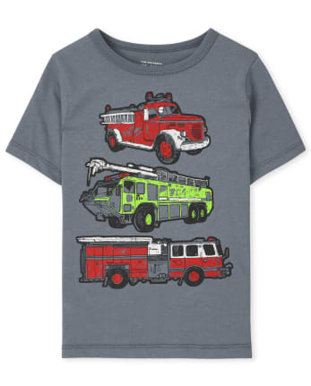 labios Final Londres Camiseta gráfica de camión de bomberos de manga corta para niños pequeños |  The Children's Place - DOLPHIN