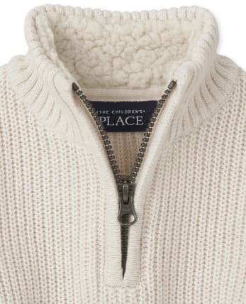 Pull à col montant demi-zippé pour bébés et tout-petits garçons