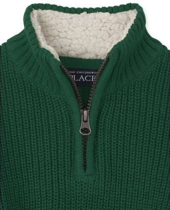 Baby And Toddler Boys Half Zip Mock Neck Sweater
