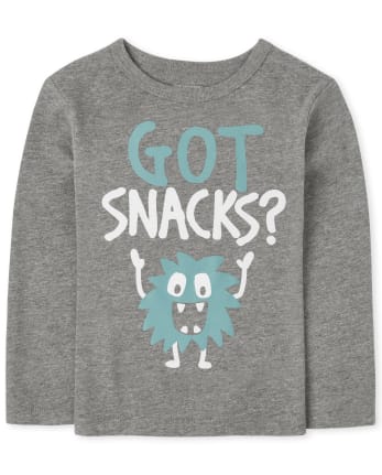 Camiseta estampada con bocadillos para bebés y niños pequeños