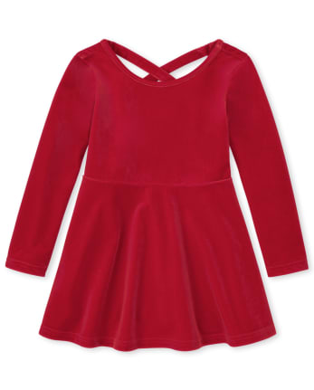 Baby And Toddler Girls Velour Cut Out Dress