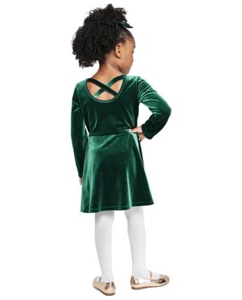 Baby And Toddler Girls Velour Cut Out Dress - SPRUCESHAD