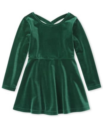 Baby And Toddler Girls Velour Cut Out Dress - SPRUCESHAD