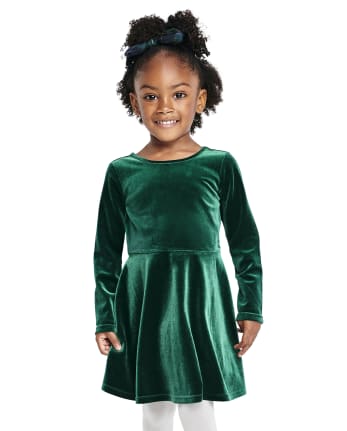 Baby And Toddler Girls Velour Cut Out Dress - SPRUCESHAD