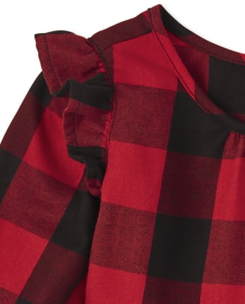Toddler Girls Matching Family Buffalo Plaid Shirt Dress