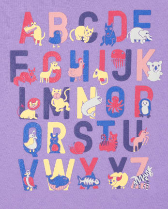 Toddler Girls Alphabet Graphic Tee