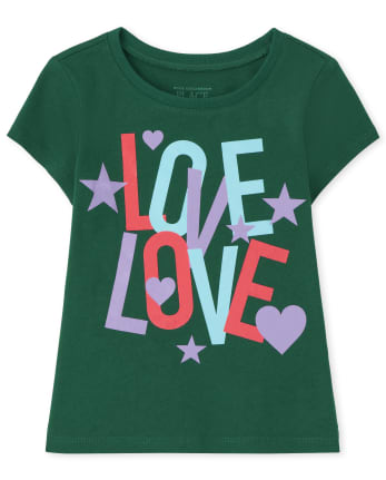 Camiseta estampada Love para niñas pequeñas