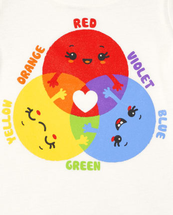 Camiseta con gráfico de colores para niñas pequeñas